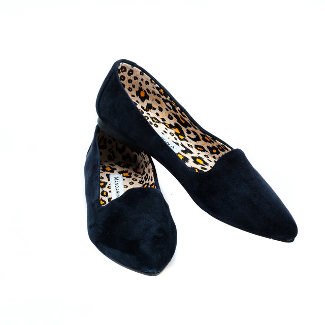 navy blue suede flats