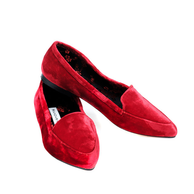 red velvet shoes