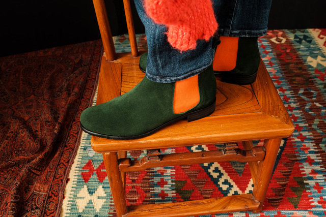 Chelsea Boots / Green & Orange Thumbnail
