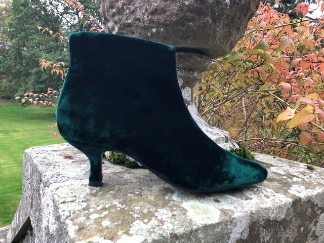 green velvet boots uk