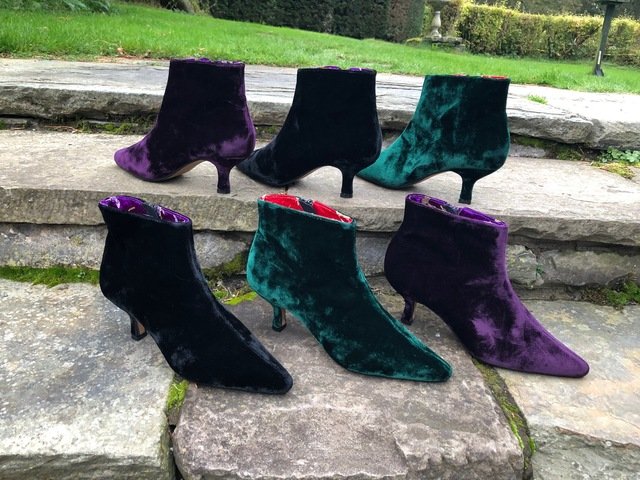 green velvet boots uk