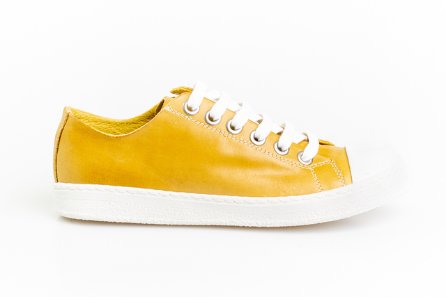 Mustard Leather Sneakers  Thumbnail