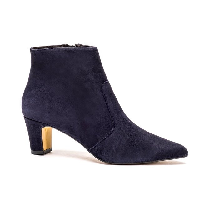 Navy Suede Ankle Boots | Elegant Ankle Boots | Mandarina Shoes