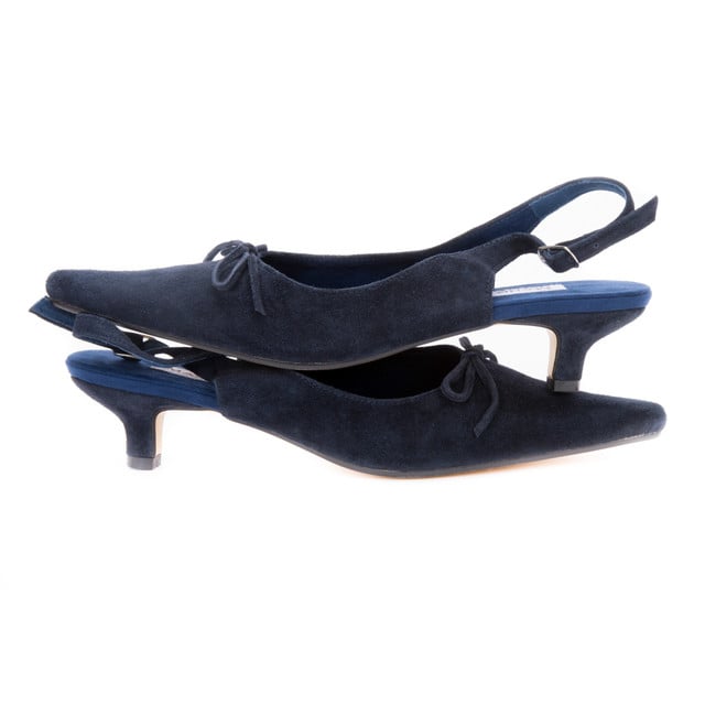 navy blue slingback shoes