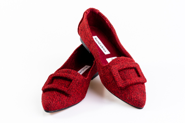 Red Speckle Buckle Flats Thumbnail