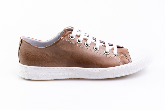 Taupe Leather Sneakers 