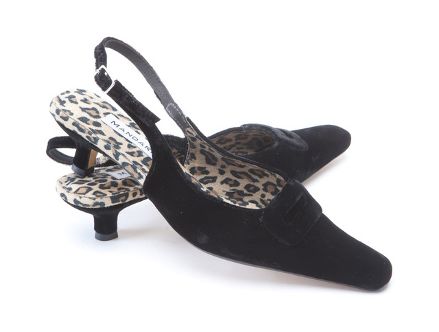 black velvet kitten heels