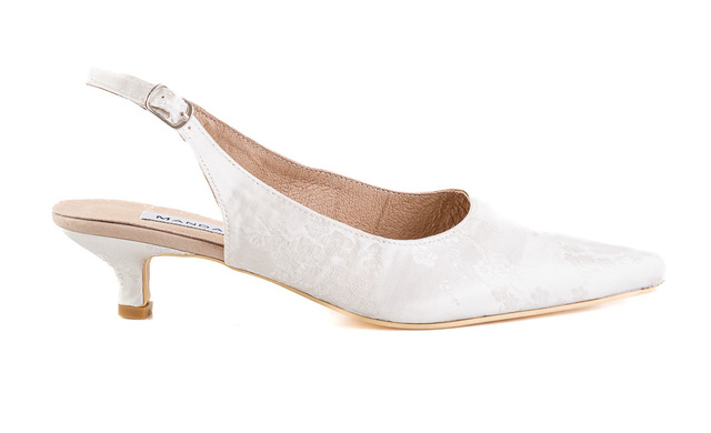 white brocade wedding shoes