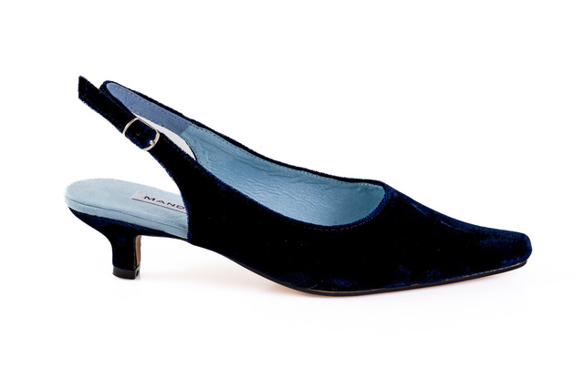 navy blue velvet evening shoes Thumbnail