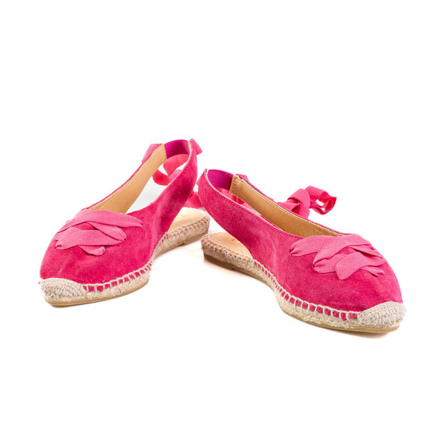 ribbon tie espadrille sandals in pink Thumbnail