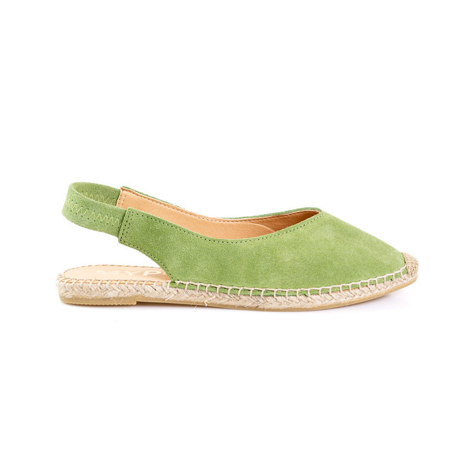 green suede espadrille sandals Thumbnail