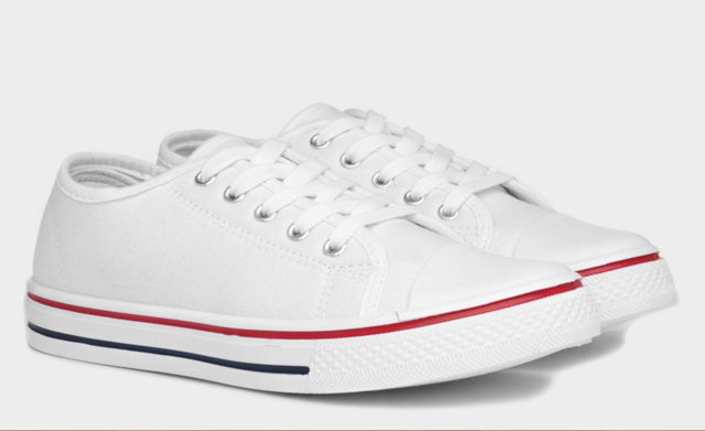 basic white canvas women's sneakers
