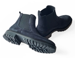 dark blue Chelsea boots
