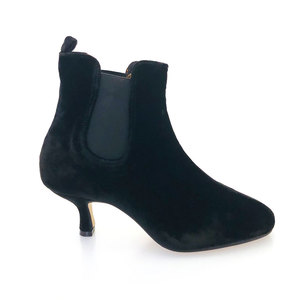 black velvet kitten heel boots