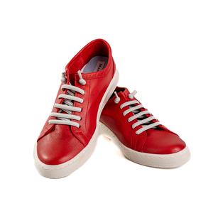 magenta red leather sneakers