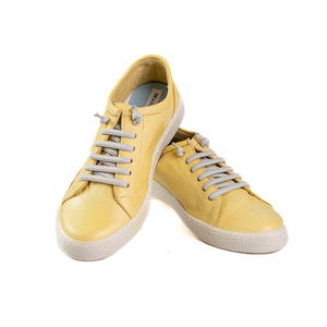 easy lace yellow leather sneakers