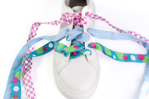 White Flatform Ribbon Sneakers / Size Euro 42 UK9