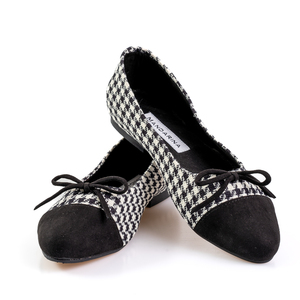 back and white ballet pumps