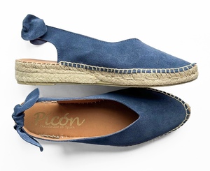 denim blue low wedge espadrilles