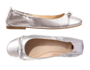 silver ballet pumps