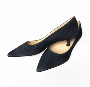 kitten heel suede court shoes