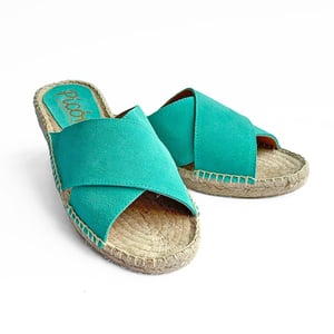 suede slip-on espadrille sandals