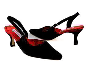 Black Velvet Slingback Shoes