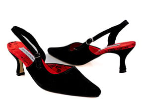 Black Velvet Slingback Shoes