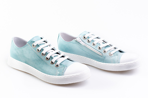 Turquoise Leather Sneakers UK6