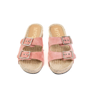 Buckle Slider Sandals / Rose