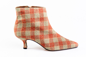 Tweed Check Ankle Boots