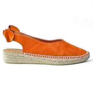 orange suede espadrille