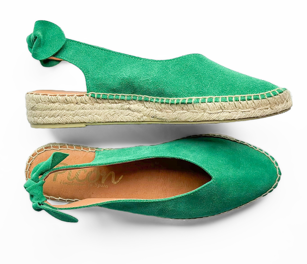 Valencia Bow Trim Espadrilles / emerald