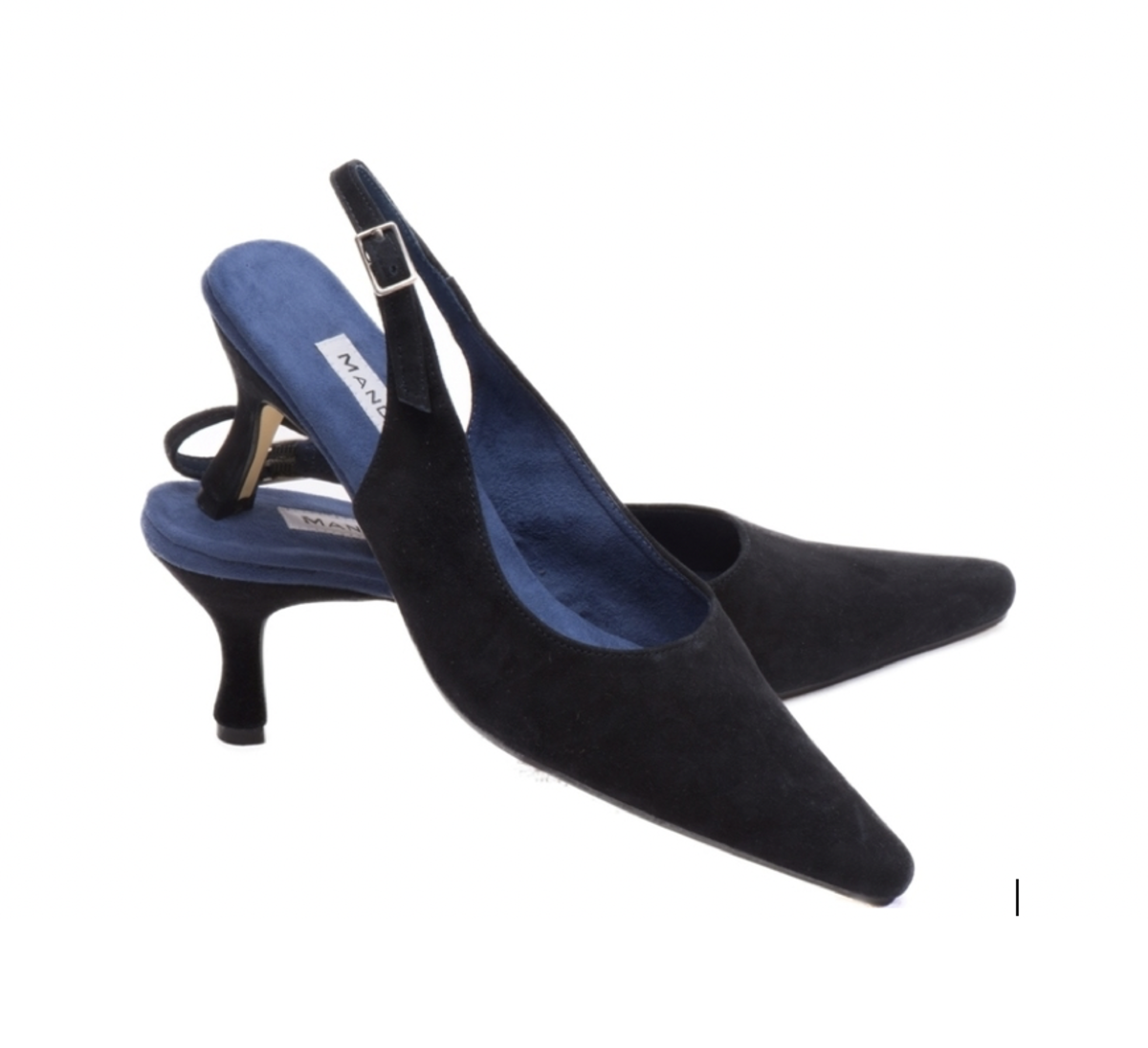 Saskia Navy Suede Slingbacks 