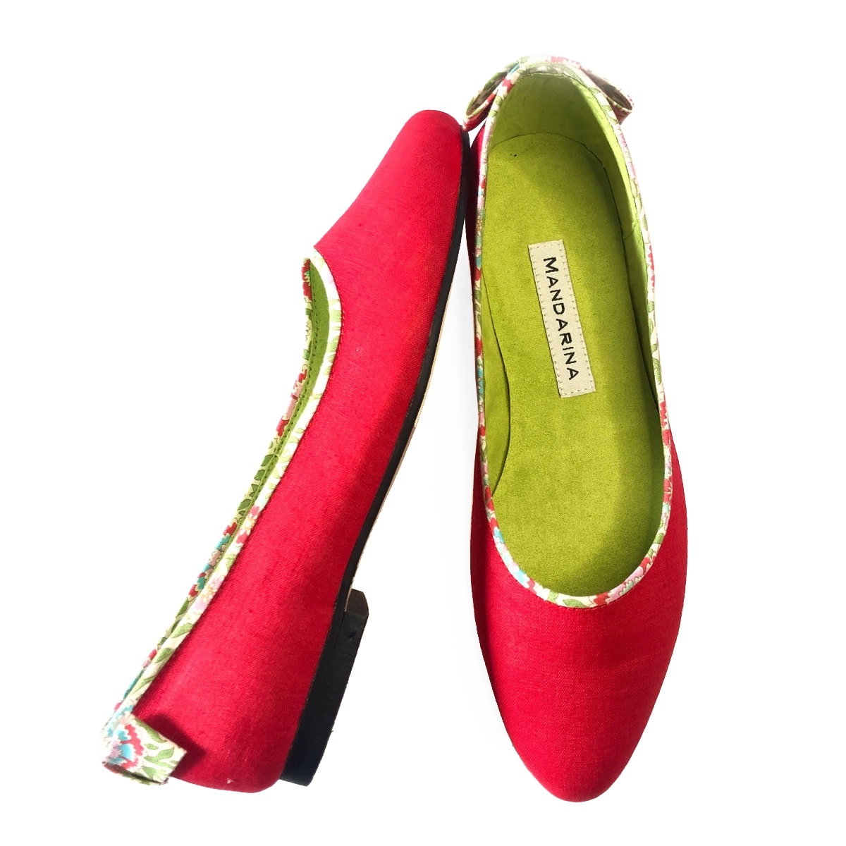 Red Linen Pumps LAST PAIR UK9 ONLY Mandarina Shoes