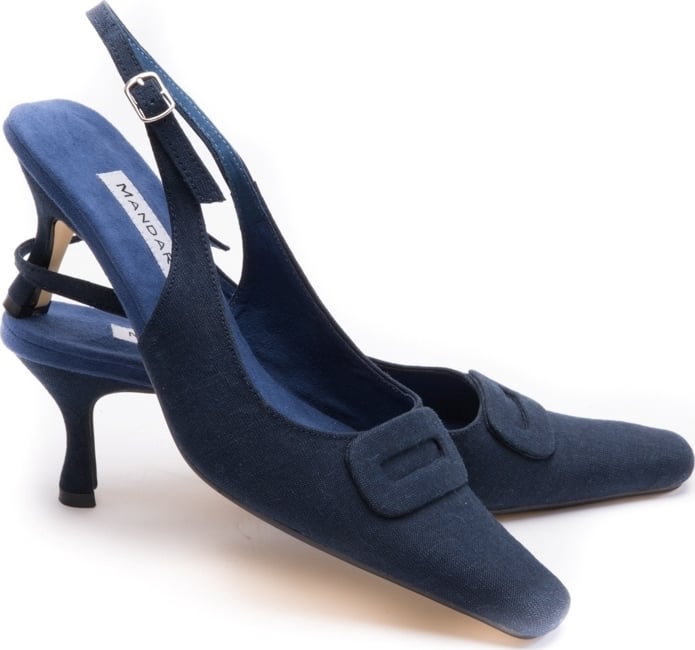 Nicole French Navy Slingbacks