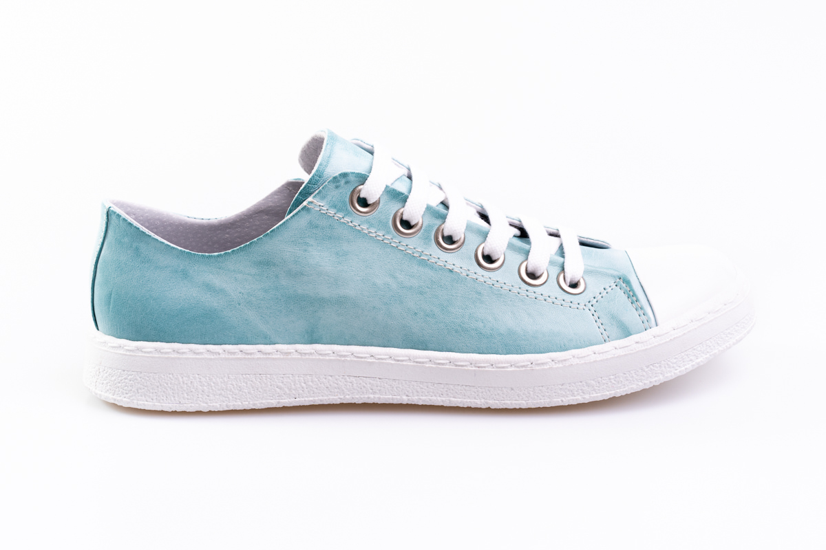Turquoise Leather Sneakers 