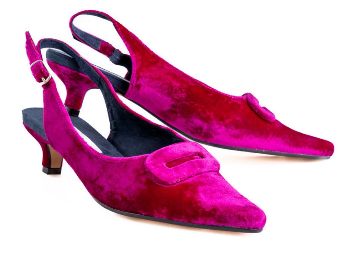 Fuchsia Velvet Kitten Heels | Mandarina Shoes