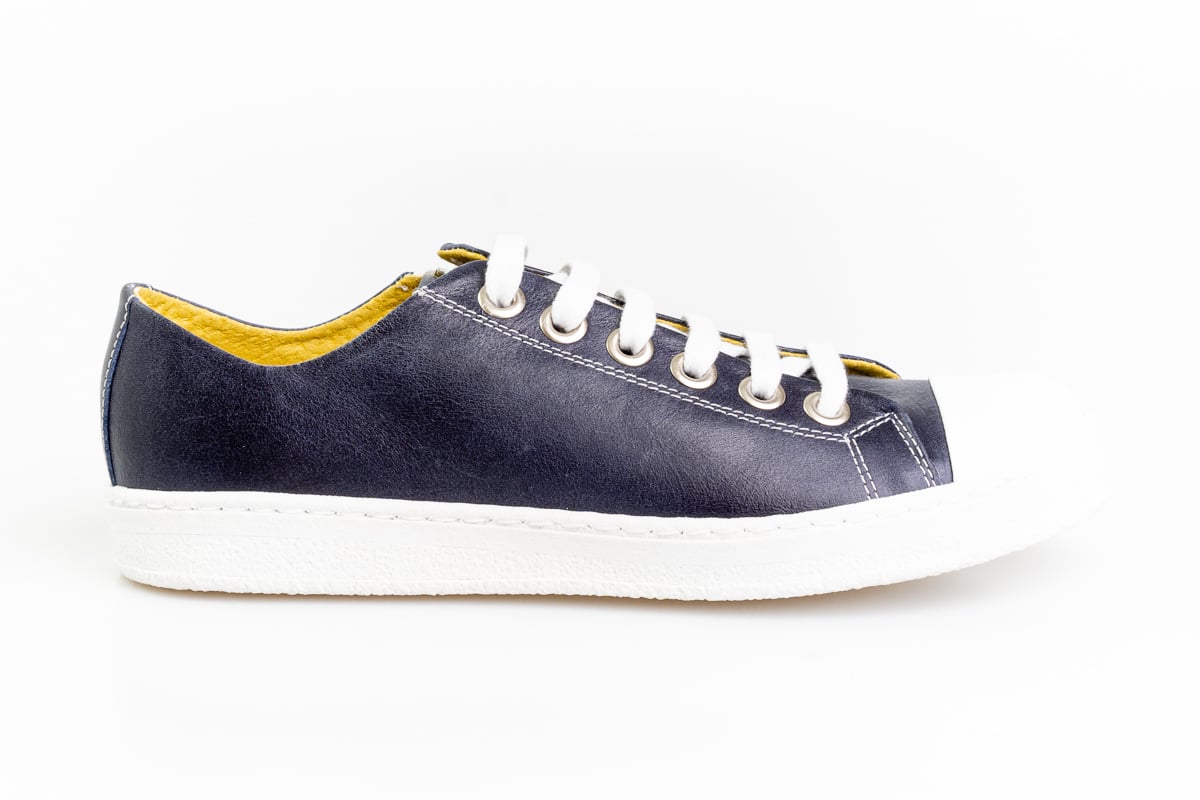 Navy Leather Sneakers 
