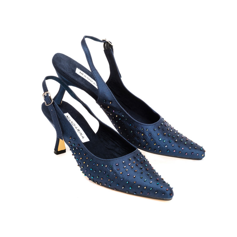 navy evening shoes low heel