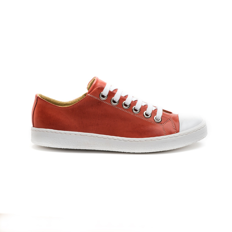 Red Leather Sneakers 