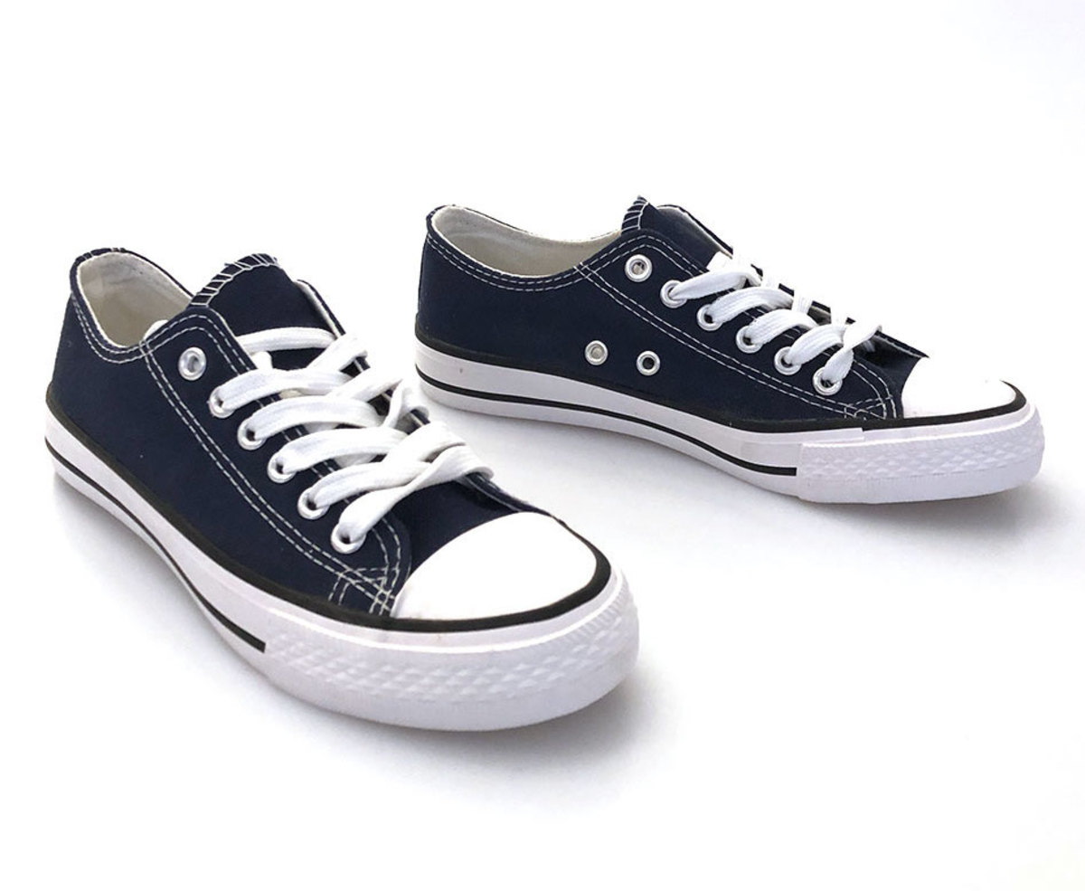 Bliss Navy Canvas Sneakers