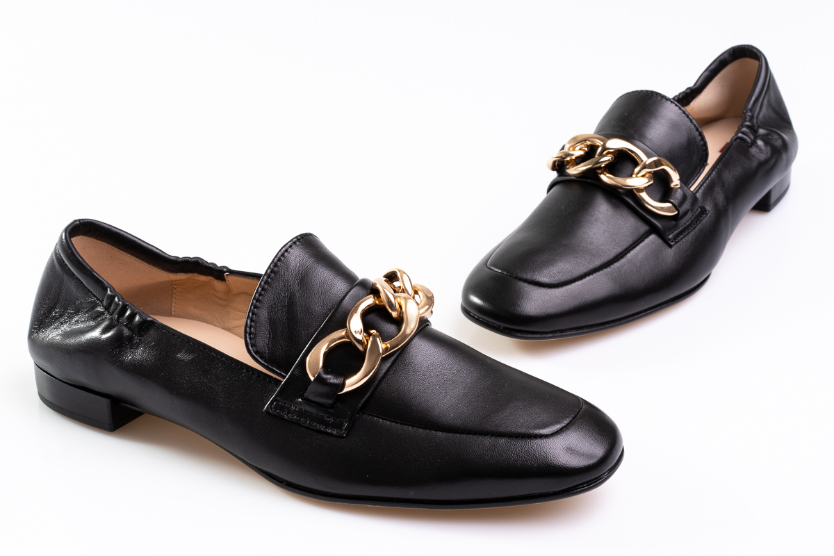 Black Hogl Leather Loafers