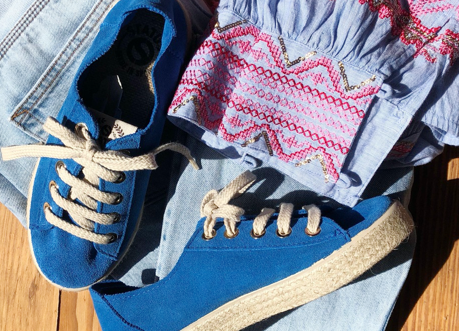 Blue Suede Sneakers