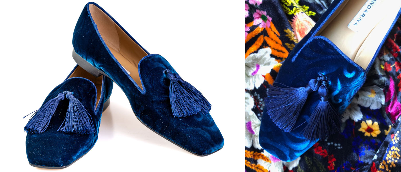 Blue Velvet Loafers