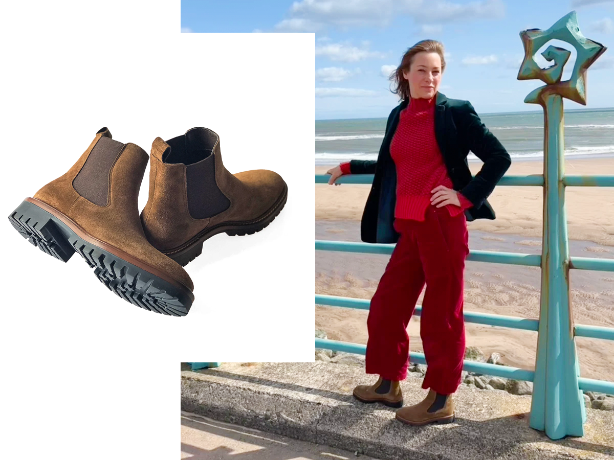 dark brown Chelsea boots
