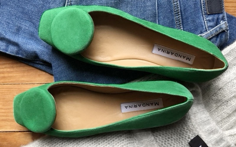 emerald green ballet pumps