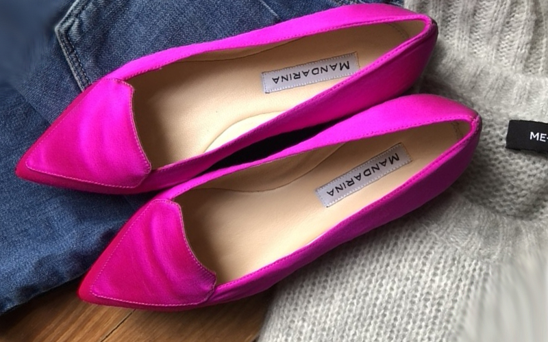 fluro pink ballet flats