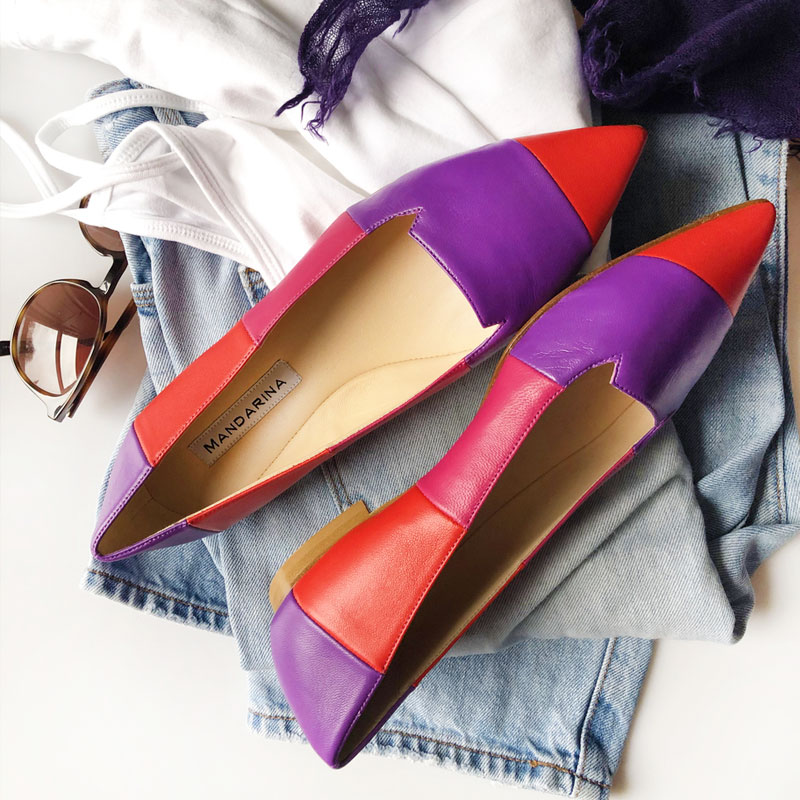 Leather Pointed Flat Shoes