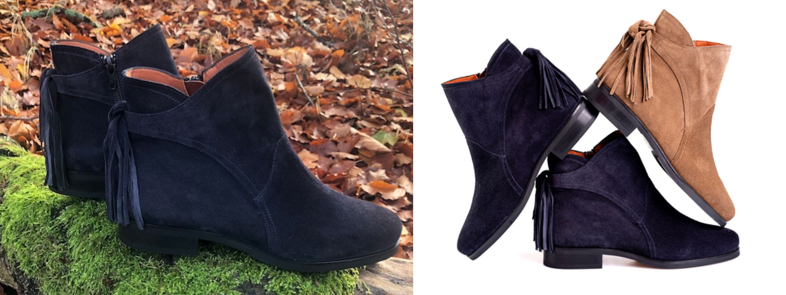 Navy Suede Boots